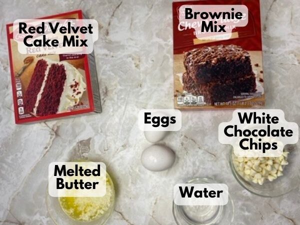 red velvet brownies ingredients