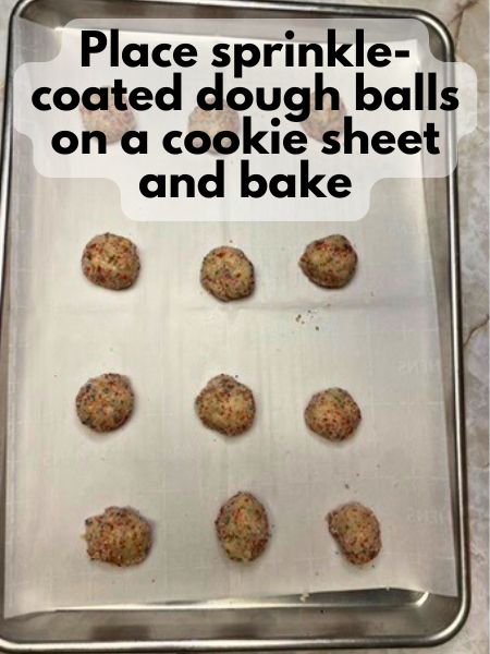 place dough on cookie sheet and bake