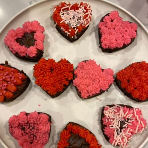 valentine heart brownies