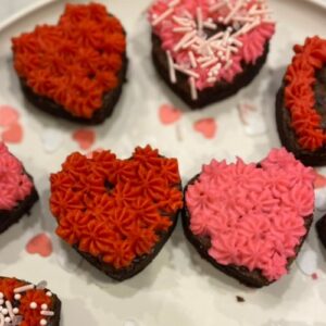 valentine heart brownies