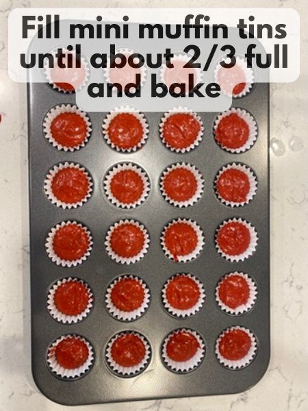 fill mini cupcake pan with batter and bake