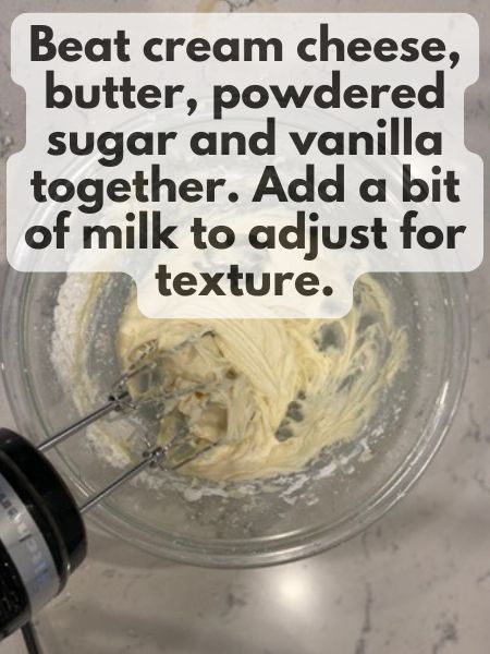 beat together frosting ingredients until smooth