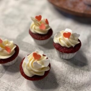 valentine's day mini red velvet cupcakes