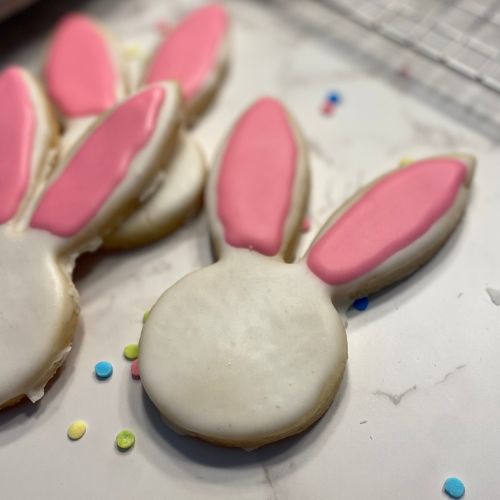 Easter bunny cut out cookies