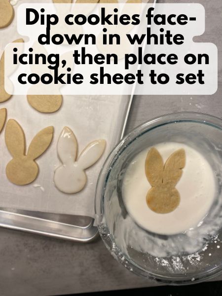 dip cookies face-down in royal icing