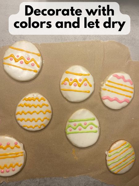 decorated Easter egg cut out cookies