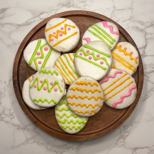 decorated Easter egg cut out cookies