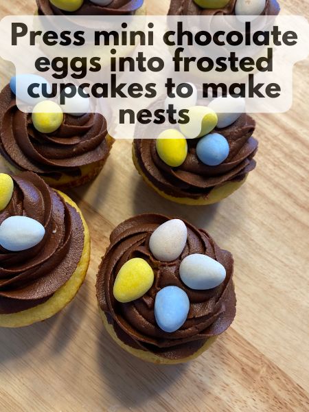 decorated nest cupcakes