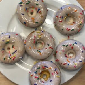 baked donuts with blaze and sprinkles