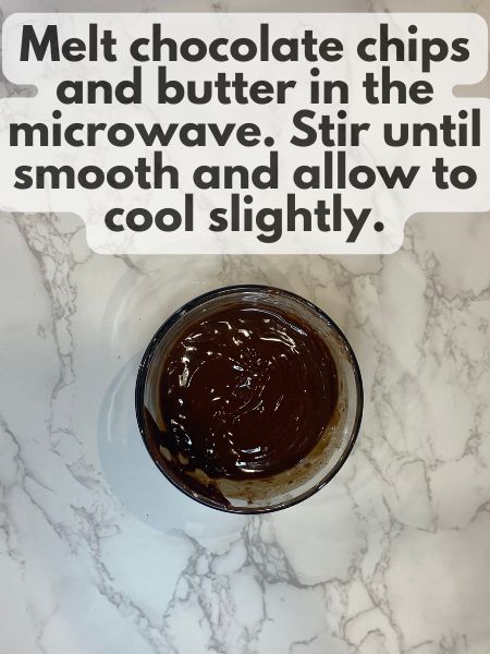 chocolate and butter melted together and mixed