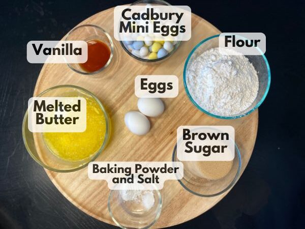 Easter egg blondies ingredients