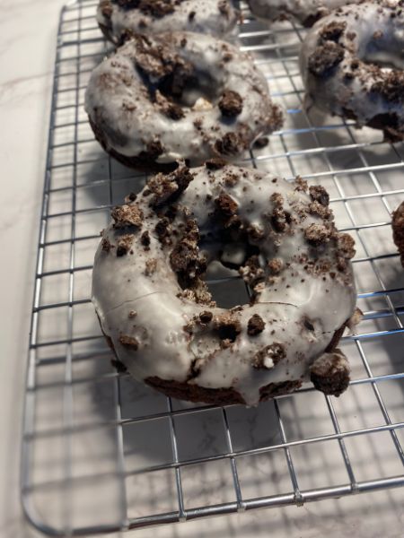 vegan Oreo baked donuts