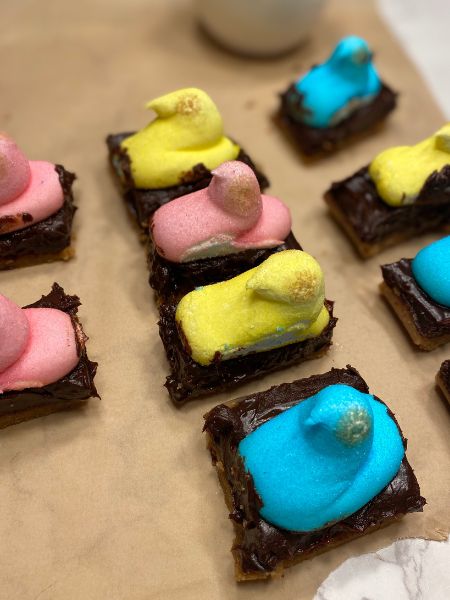 Peeps s'mores bars