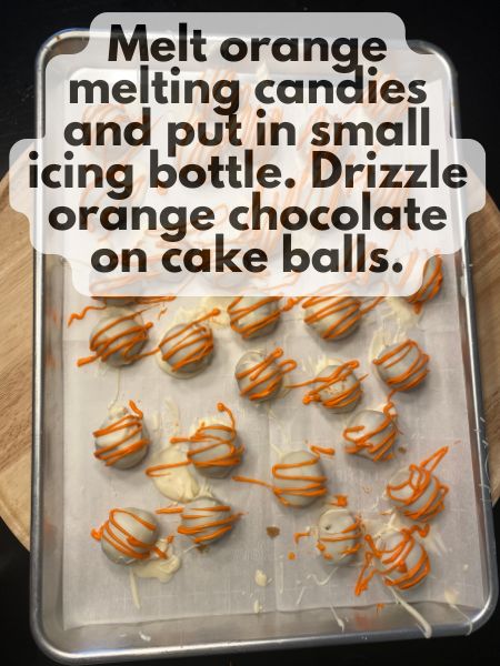 drizzle orange chocolate on top for decorating