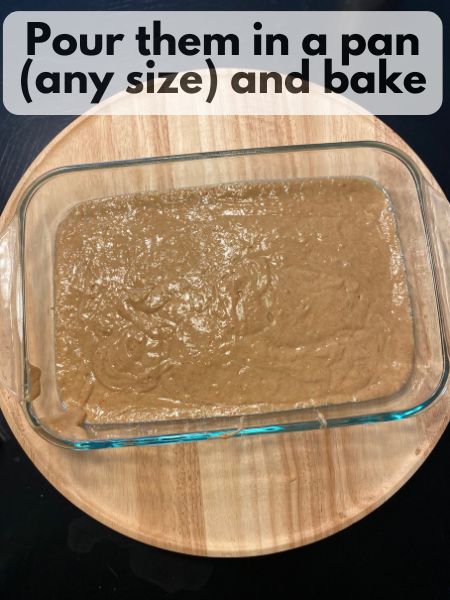 pour cake ingredients into pan and bake