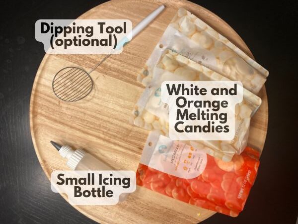 carrot cake balls decorating ingredients and tools