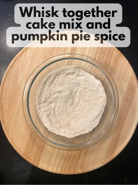 mix carrot cake mix and pumpkin pie spice