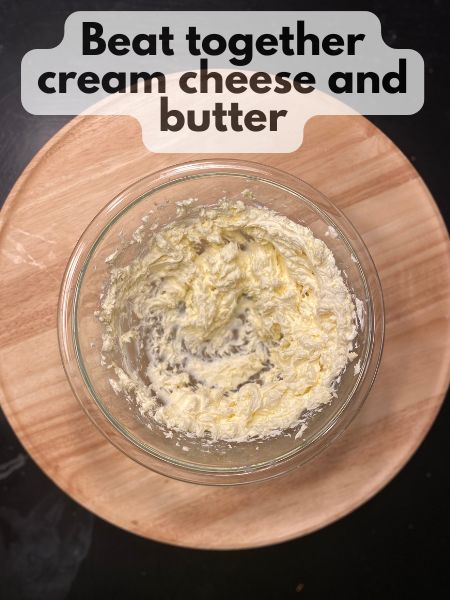 beat cream cheese and butter