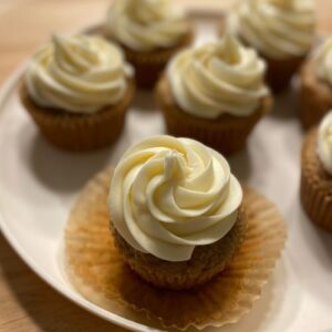 carrot cake cupcakes with cream cheese frosting