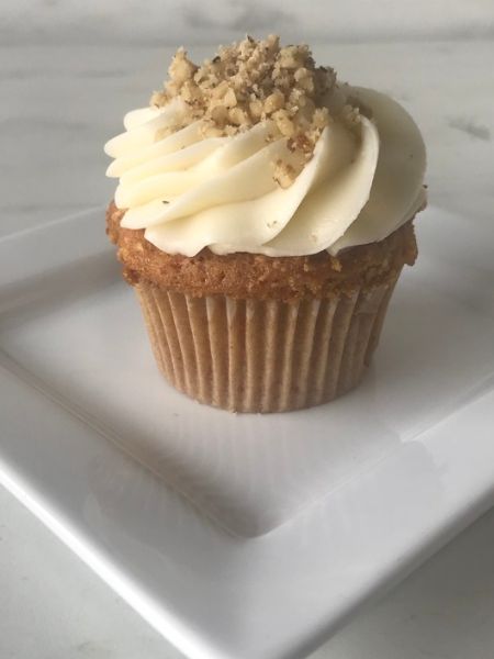 carrot cake cupcake with cream cheese frosting