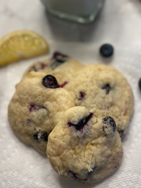 lemon cookies with fresh blueberries baked in