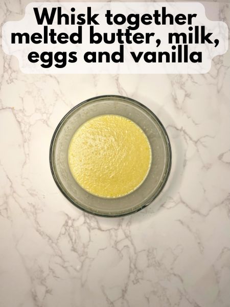 combined wet ingredients for matcha shortcake