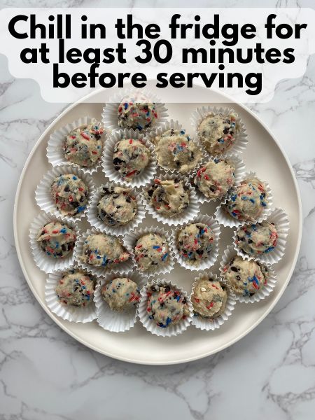 chilled 4th of July cookie dough balls