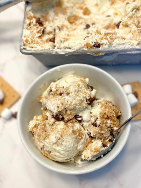 no-churn s'mores ice cream