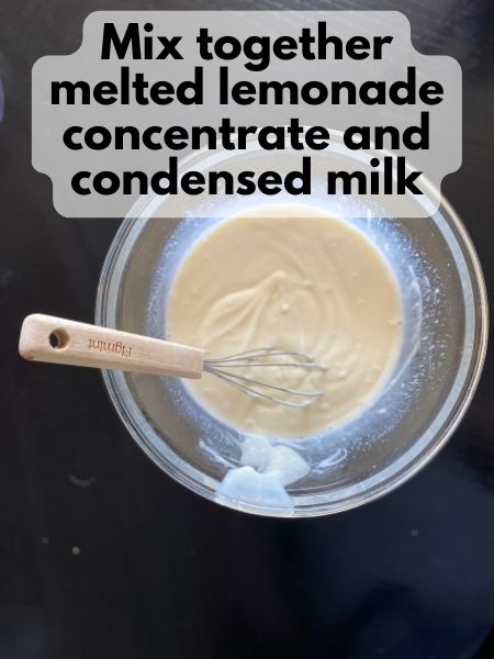 condensed milk mixed with melted lemonade concentrated