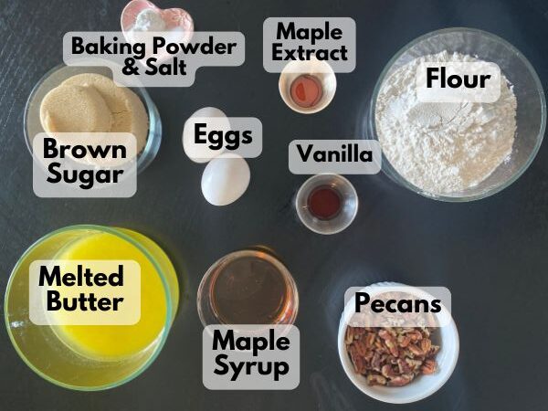 maple pecan blondies ingredients