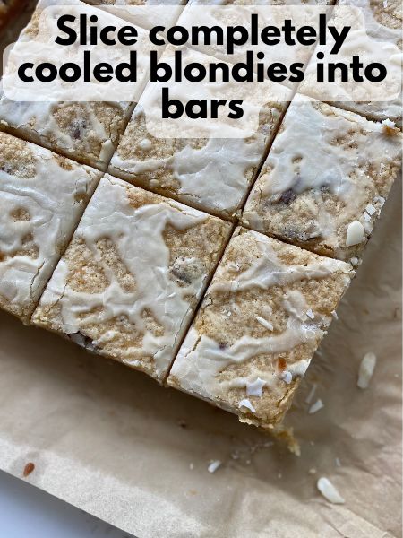 maple pecan blondies sliced into bars