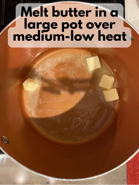 butter melting in pan