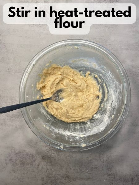 dry ingredients mixed with wet ingreduents
