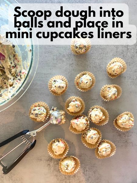 cookie dough balls with a cookie scoop