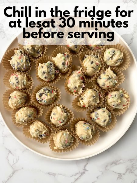 chocolate chip cookie dough balls on a plate