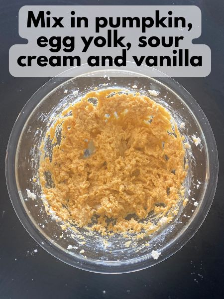 mixed wet ingredients pumpkin sugar cookies