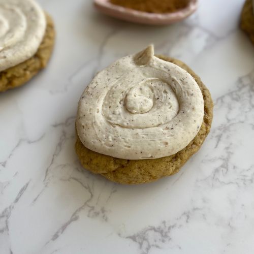 frosted pumpkin sugar cookies