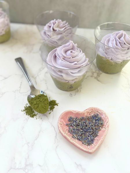 lavender matcha chia pudding