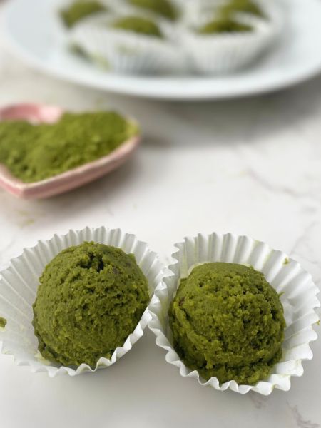 matcha cookie dough balls