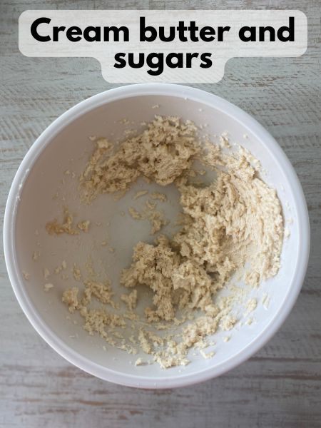 butter mixed with brown sugar and sugar