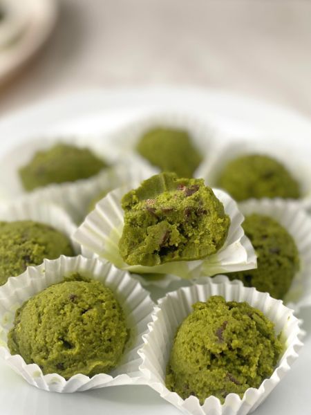 matcha cookie dough balls
