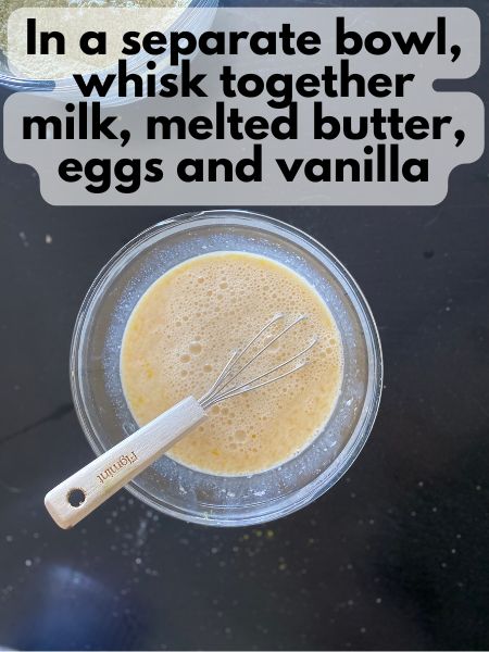 mixed together wet ingredients matcha pancakes