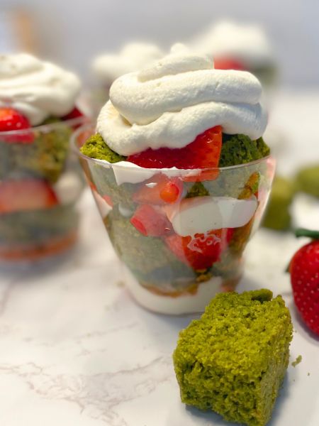 matcha strawberry shortcake
