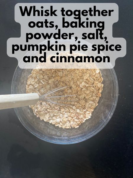 mixed dry ingredients pumpkin baked oatmeal