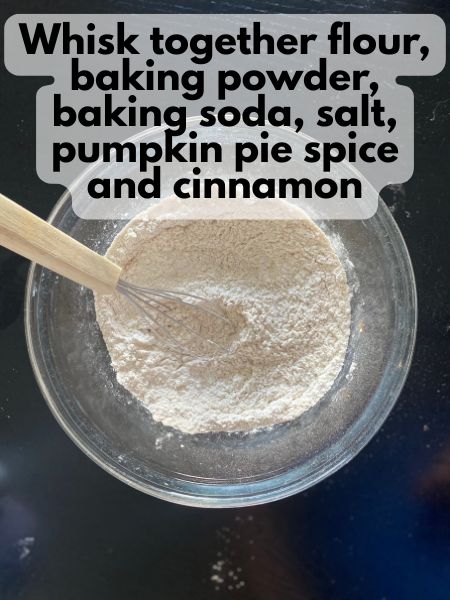 mixed dry ingredients for pumpkin donuts
