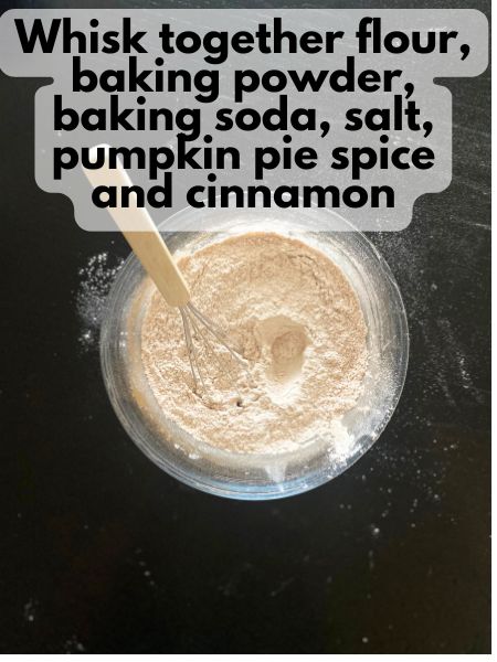 mixed dry ingredients pumpkin snickerdoodle muffins