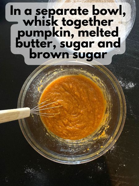 mixed butter, pumpkin, sugar and brown sugar