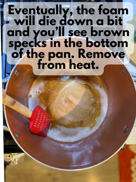 browned butter with flecks of brown in it