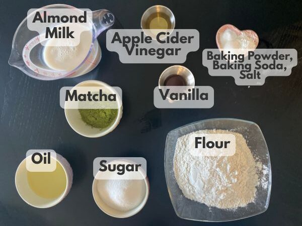 vegan matcha muffins ingredients