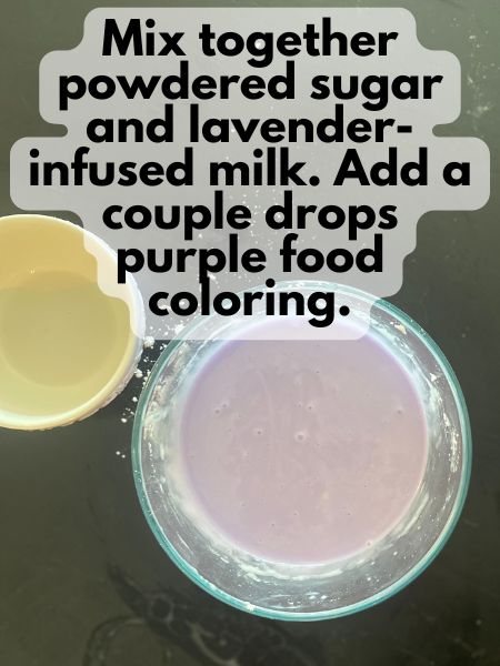 lavender glaze with purple food coloring